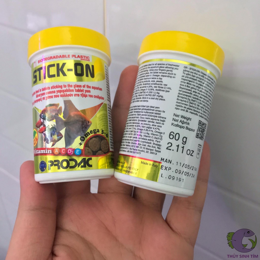 Thức Ăn Viên Dán Tổng Hợp STICK ON - PRODAC - 60g