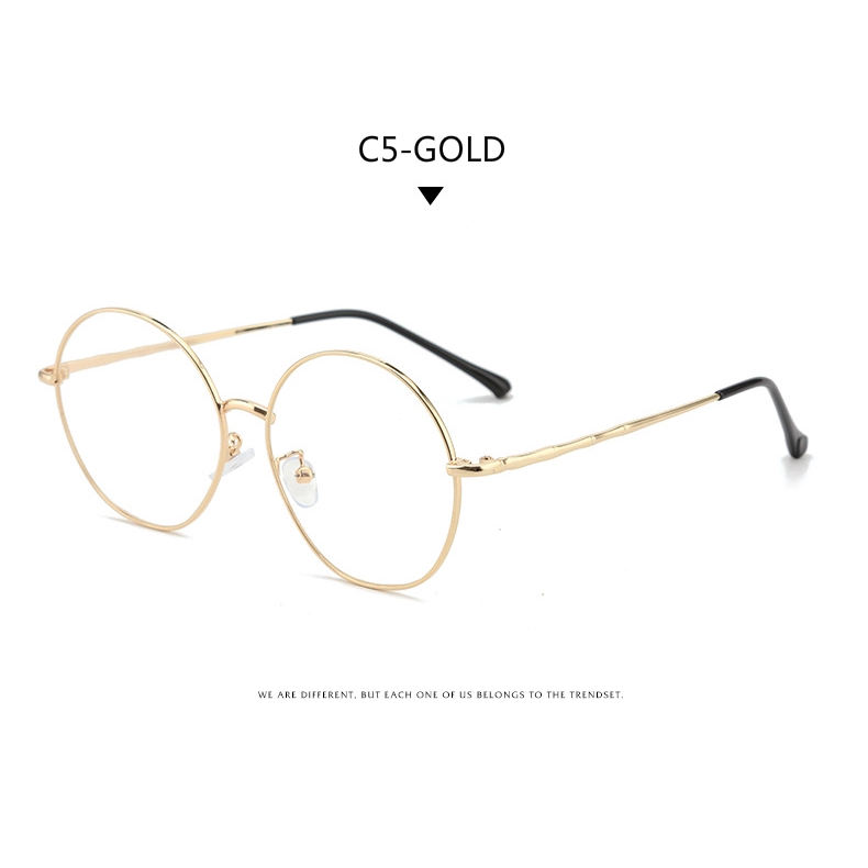 Mắt kính gọng tròn bằng kim loại phong cách cổ điển thời trang