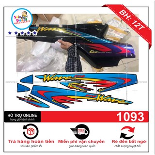 [SHIN DECAL] Tem xe wave nhỏ đời đầu xanh đen