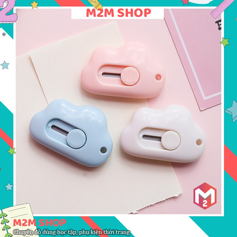 Dao rọc giấy mini an toàn hình đám mây cute sắc màu