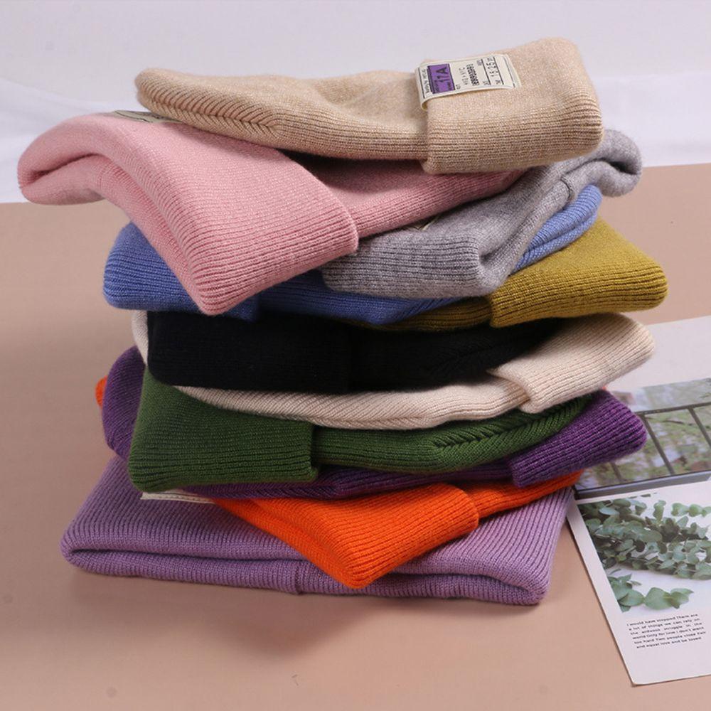 Mũ Dệt Kim Màu Trơn Co Giãn Mềm Mại Thời Trang Thu Đông Cho Nam Và Nữ