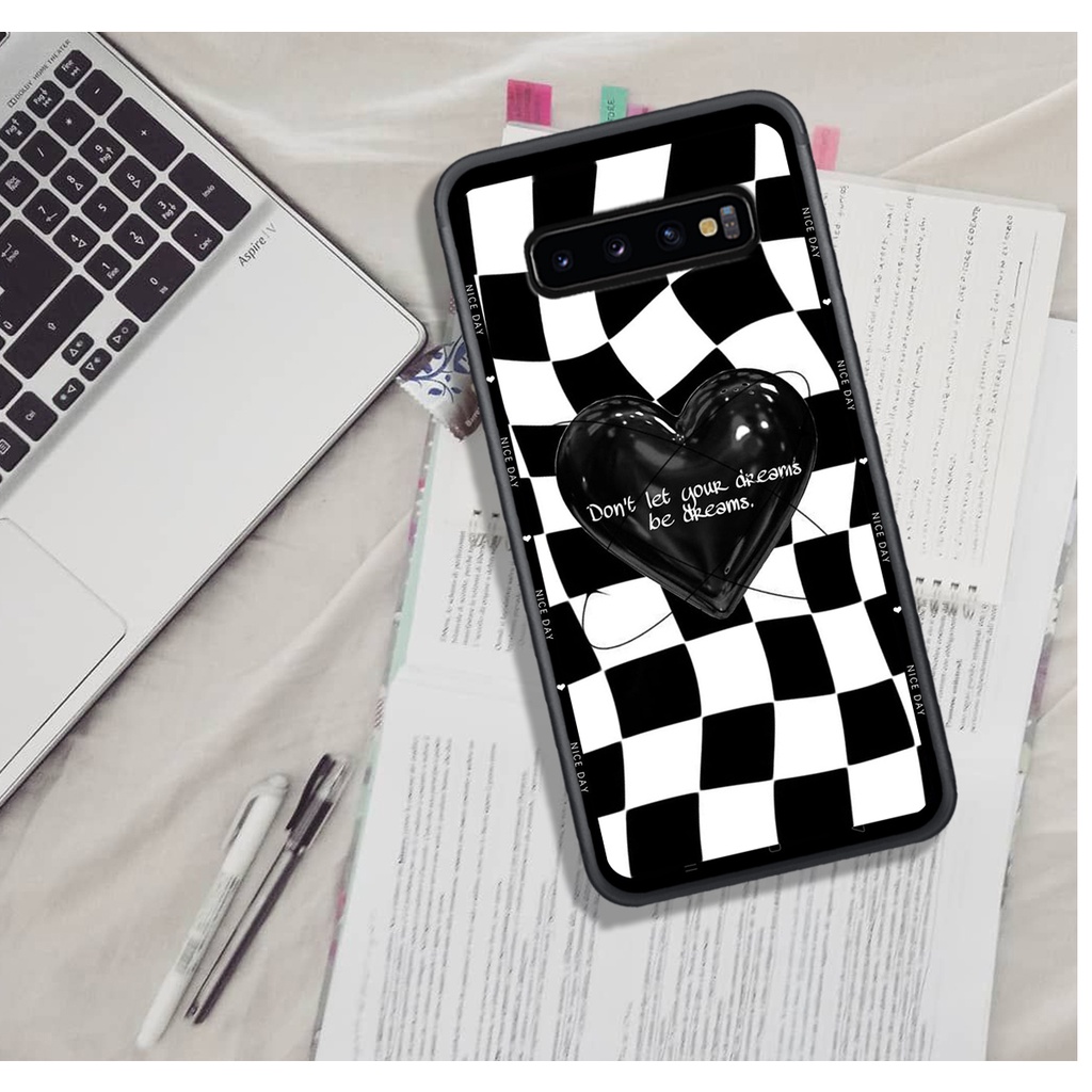 Ốp Lưng Samsung S8 - S8 PLUS - S10 - S10 PLUS - S10 5G , In Hình &quot;Black Heart&quot; Phong Cách Đẹp.