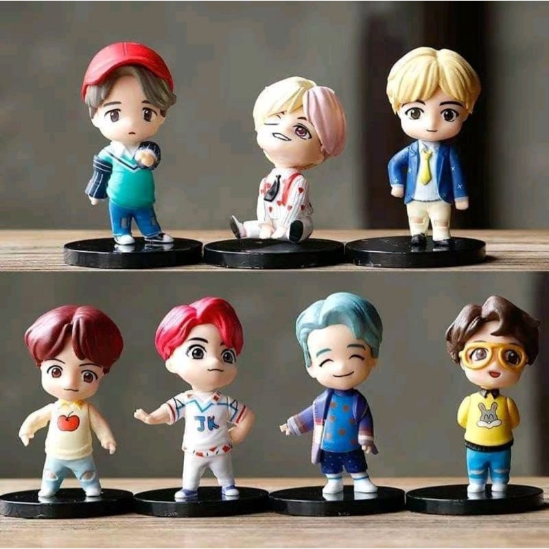 Set 7 mô hình tượng đứng BTS cực dễ thương | BTS mini figure