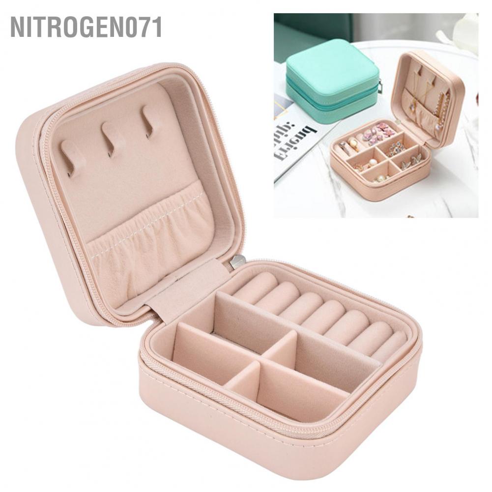 Nitrogen071 Hộp đựng đồ trang sức nhẫn khuyên tai dây chuyền hộp đựng sắp xếp phụ kiện trang sức chống oxy hóa  Hộp đựng đồ trang sức bằng da Dung lượng lớn Di động cho vòng cổ bông tai