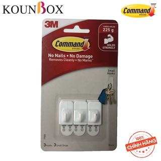 Móc dán tường vuông Command 3M 17502 - 225gr (vỉ 3 cái)