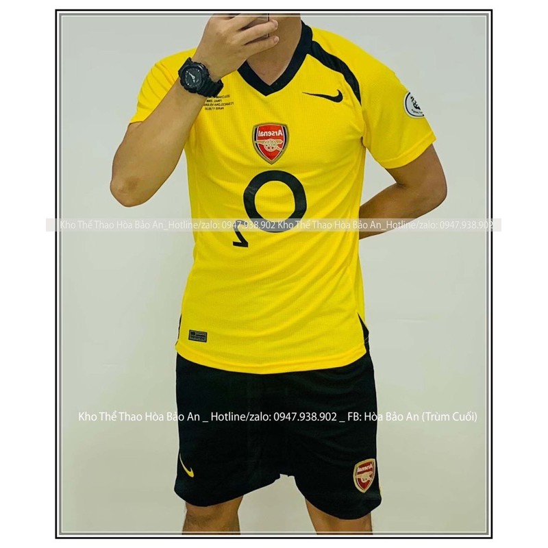 ÁoBộ quần áo bóng đá đội tuyển Arsenal hàng cao cấp màu vàng