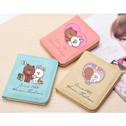 Ví gấu brown thỏ cony vịt sally da lộn dạng ngắn VLNI6 bóp cầm tay bóp cầm tay kiểu