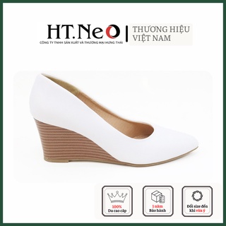 Giày nữ đế xuồng - giày công sở nữ HT.NEO da bò thật 100% siêu sang kết hợp đế xuồng cao đến 7 phân cực sang CS69