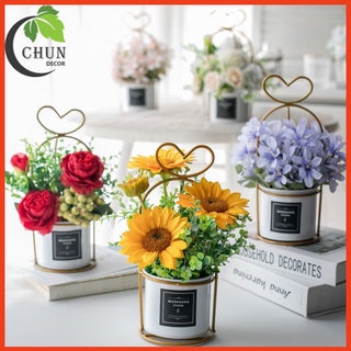 Bình hoa mini để bàn, chậu hoa trang trí bàn, kệ tủ, giá sách khung kim loại phong cách Bắc Âu