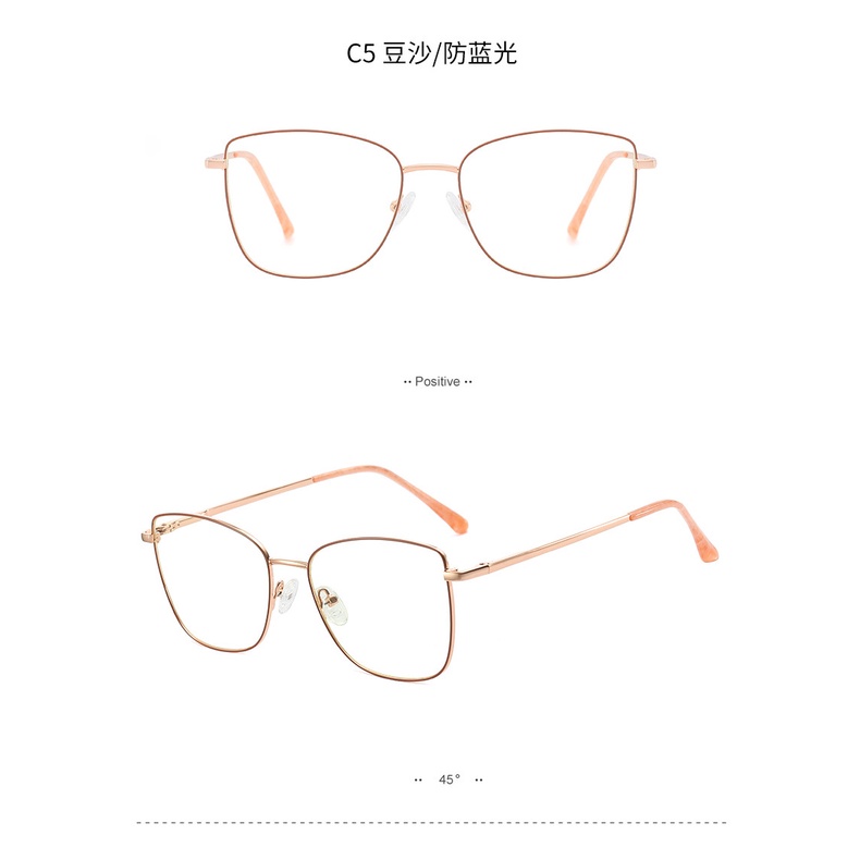 Kính mắt mèo gọng kim loại chống bức xạ phong cách Hàn Quốc thời trang cho nữ