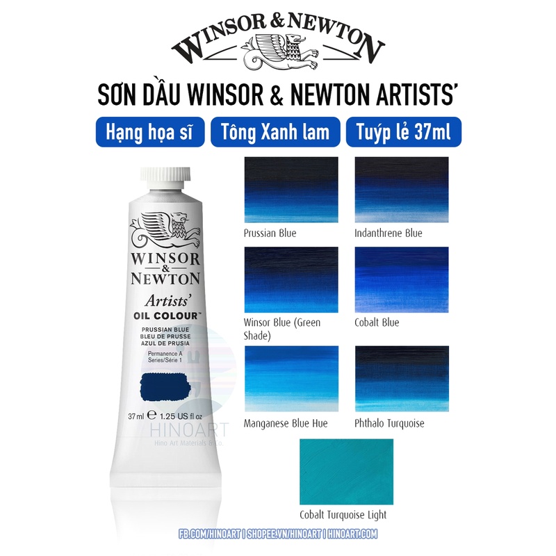 Tông màu xanh màu sơn dầu hạng họa sĩ Winsor &amp; Newton - tuýp 37ml