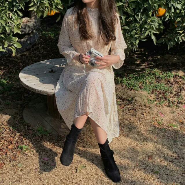 🐽 order taobao 🐽 váy chấm bi vintage