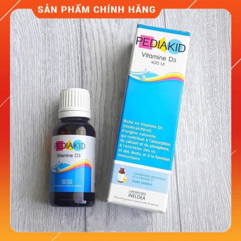 Vitamin D3 Pediakid Pháp 20ml hỗ trợ xương răng, chống còi xương cho trẻ sơ sinh đến trên 15 tuổi