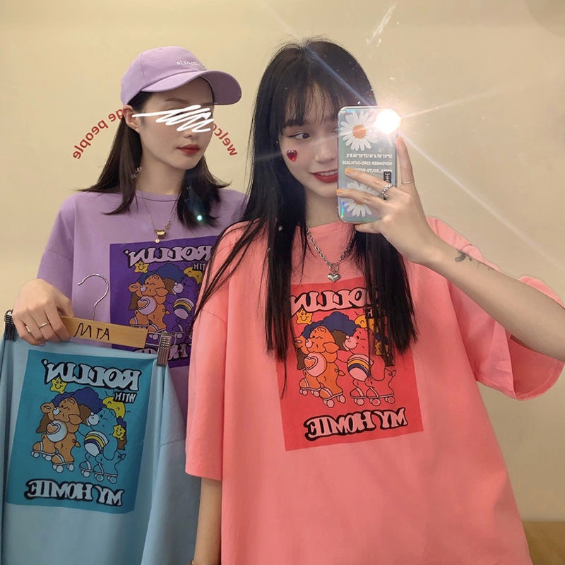 Áo thun form rộng nữ Hàn Quốc Phong cách Harajuku Áo thun nữ