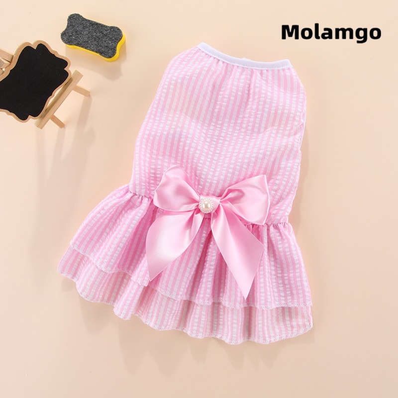 Đầm Xòe Công Chúa Họa Tiết Kẻ Sọc Cho Thú Cưng Shih Tzu