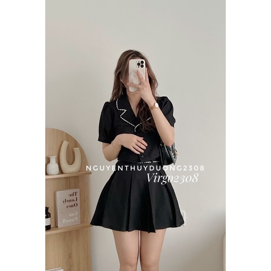 [NEW]SET DẠ TWEET CÚC BỌC PHỐI VIỀN“MISA SET” TIỂU THƯ