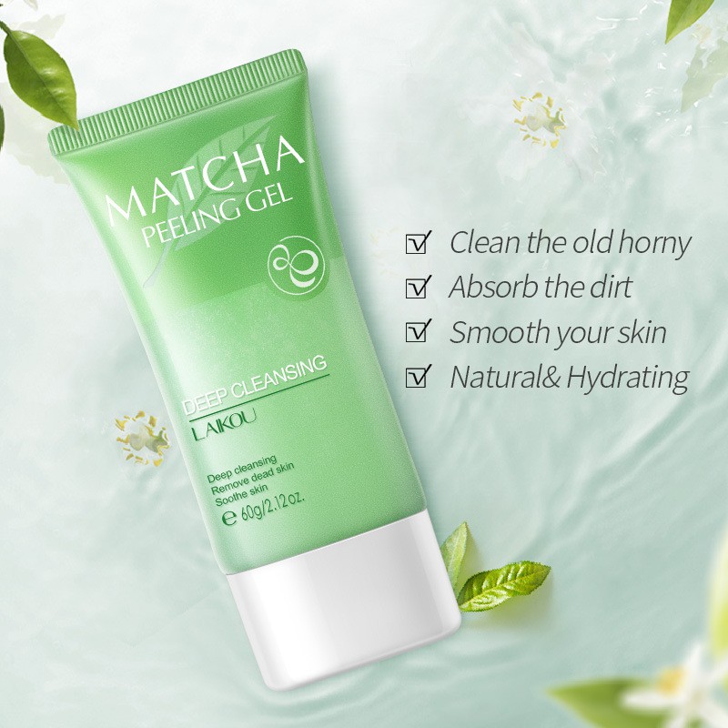 Gel Tẩy Da Chết Tế Bào Chết Ở Mặt Laikou Matcha Peeling Gel 60gr Dưỡng Ẩm Và Làm Trắng Da Chiết Xuất Từ Trà Xanh