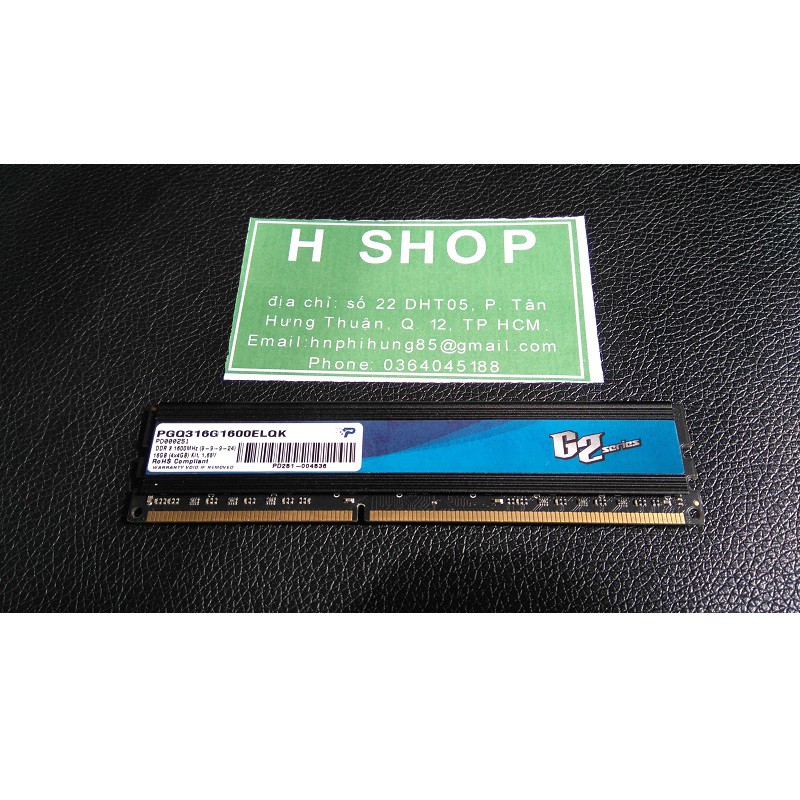 Ram tản nhiệt 8Gb ddr3 bus 1333 - 10600u, 1 cặp 2x4Gb, hiệu PATRIOT G2 series, chính hãng, bảo hành 3 năm