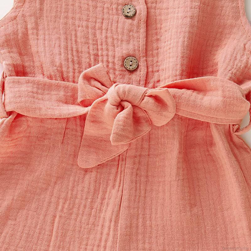 Bộ áo liền quần không tay in hoa cho bé gái