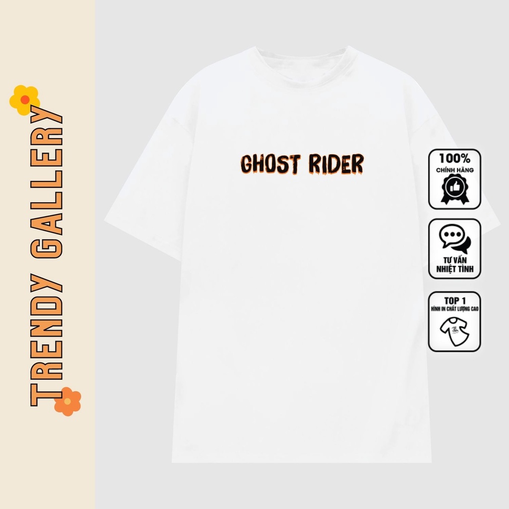 Áo Phông Cổ Tròn Cool Ngầu "Ghost Rider" Trendy Gallery, Áo Thun Tay Lỡ Form Rộng Nam Nữ TV5079 | BigBuy360 - bigbuy360.vn