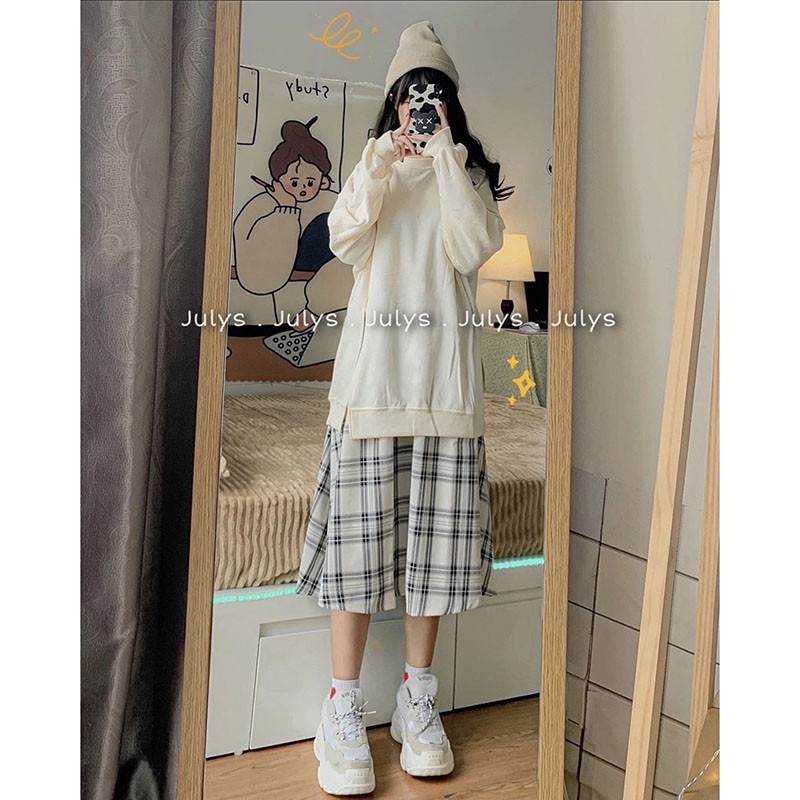 Chân Váy Kẻ Dáng Suông Vintage Quảng Châu Hàng Loại 1 M3111-Violet | BigBuy360 - bigbuy360.vn