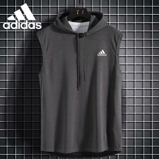 Áo thun hoodie không tay Adidas màu trơn cho nam chơi thể thao