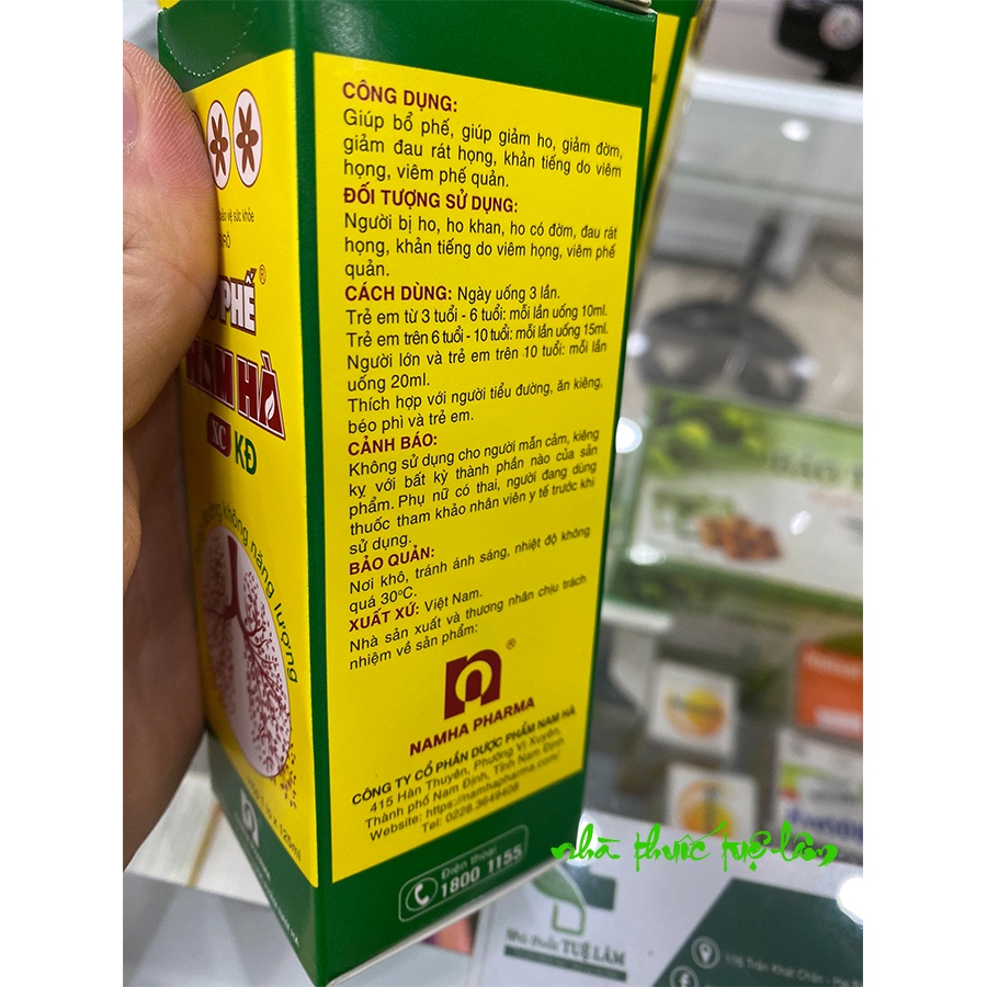Bổ phế Nam Hà XC siro có đường, không đường, viên ngậm và xịt họng cho bé, người lớn giúp bổ phế, giảm ho, giảm đờm