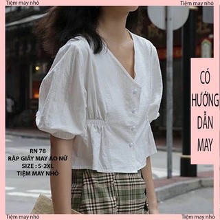 RN78_Rập giấy may áo nữ nhún eo