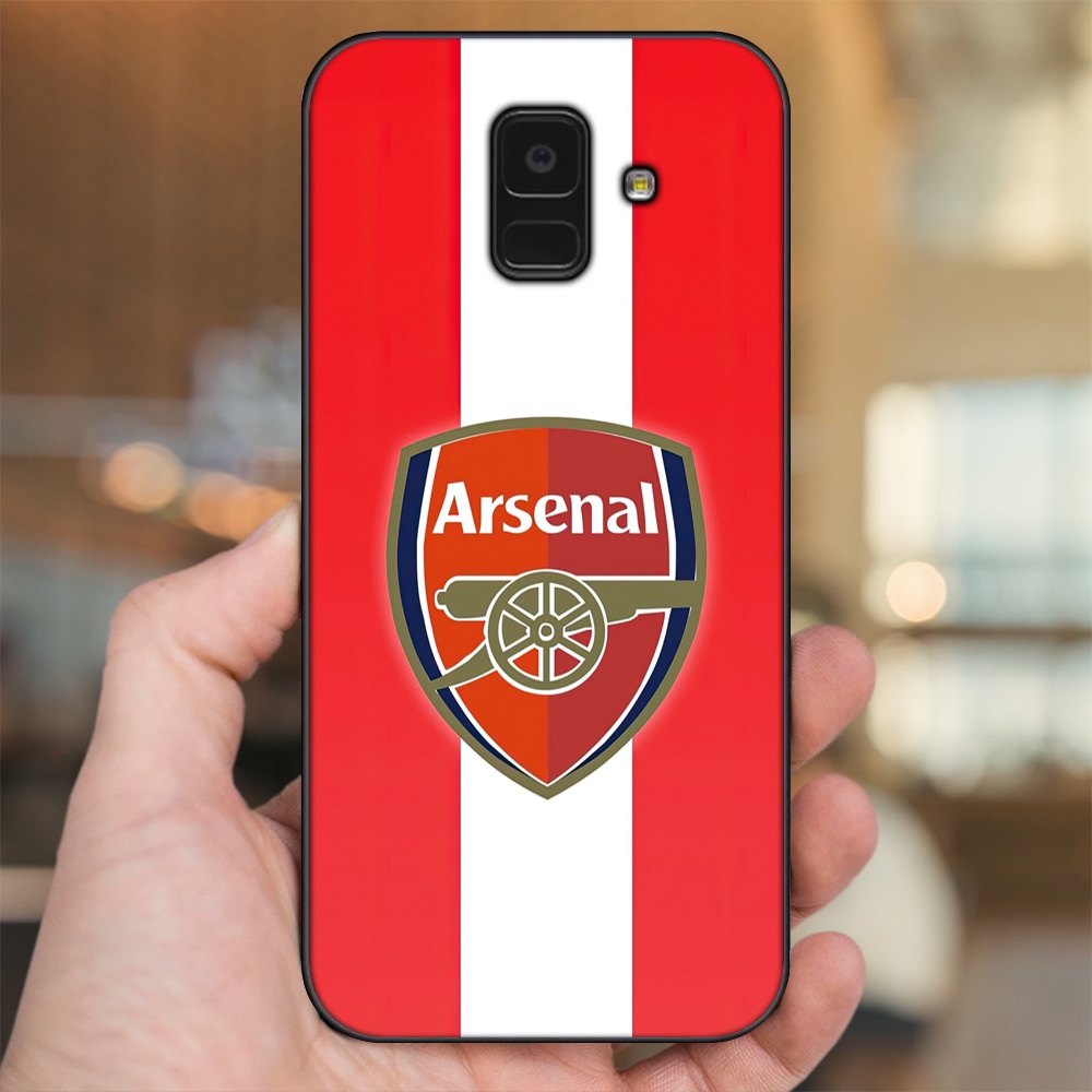 Ốp lưng Samsung A5 2018, A6 2018, A8 2018, J6 2018, A8 Plus viền đen in hình Arsenal FC