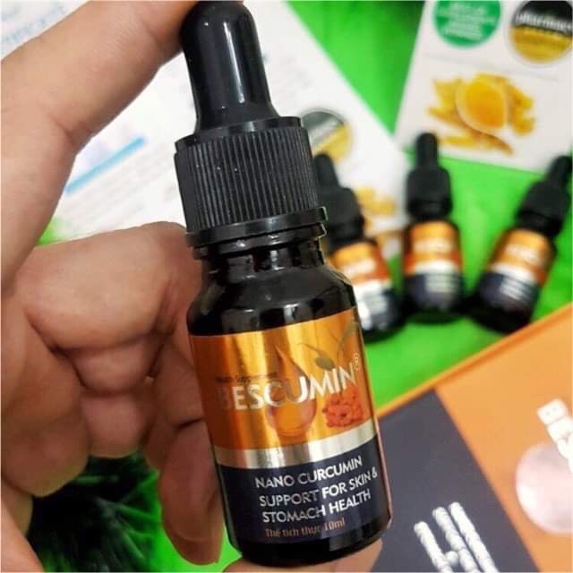 Bescumin  10 ml (curcumin dạng lỏng, sử dụng công nghệ nano thế hệ mới ,giúp tăng hiệu quả giảm đau dạ dày)