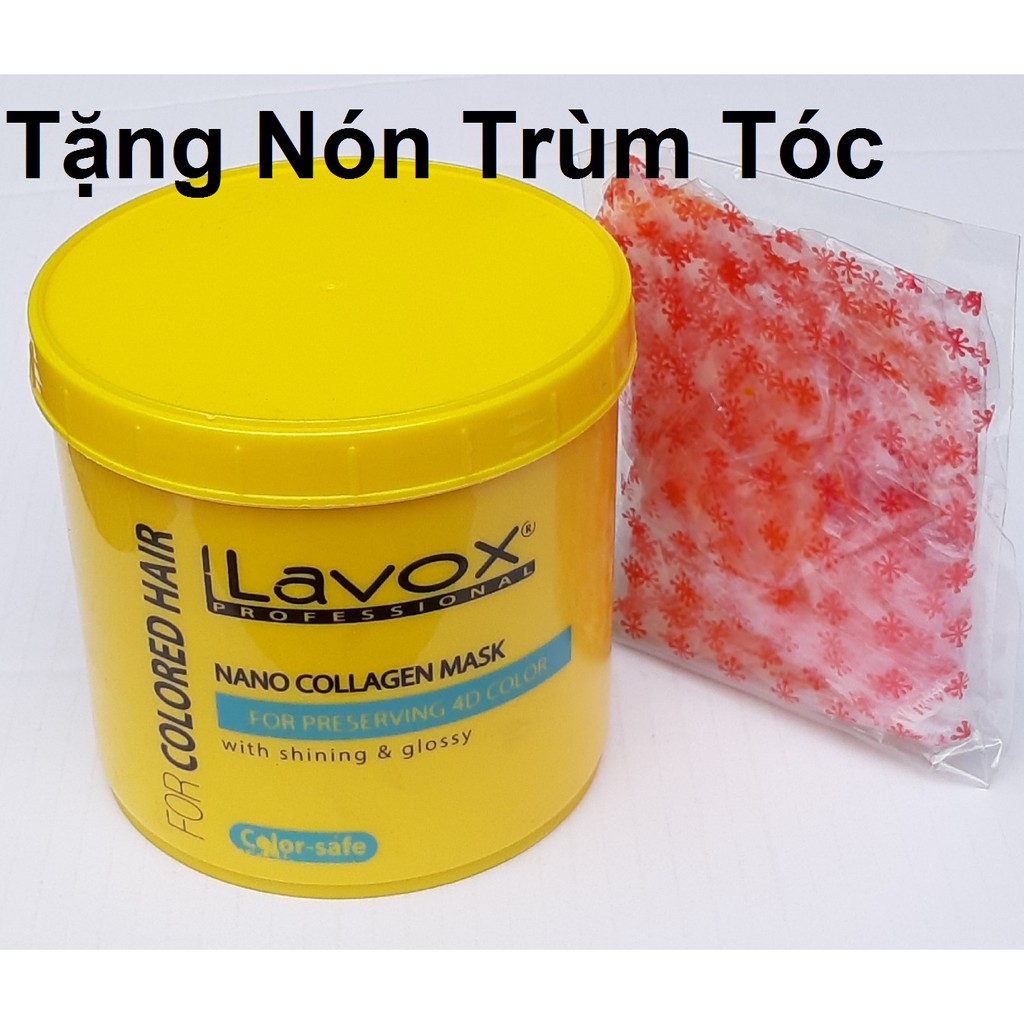 [500ml] Hấp dầu Ủ Tóc giữ màu nhuộm 04 D Tinh chất Nano Collagen Lavox (tặng nón trùm tóc)