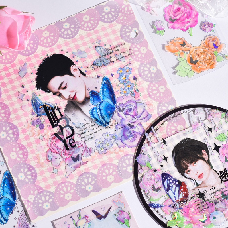 Bộ 3 Tấm Sticker Dán Hình Động Vật Màu Laser