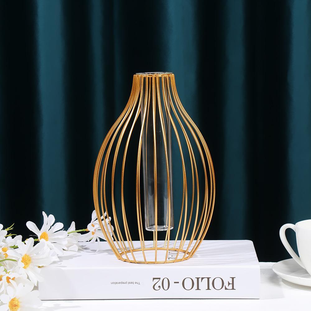 Lọ Hoa Bằng Sắt Có Giá Đỡ Kim Loại Phong Cách Bắc Âu