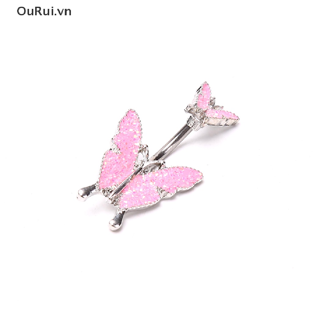 Cánh Bướm Đôi Trang Trí Rốn Phong Cách