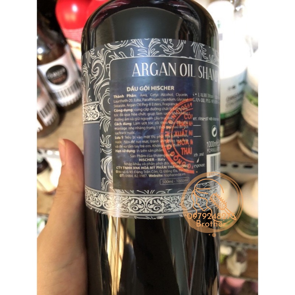 Cặp dầu gội xả HISCHER ARGAN OIL 1000ML NGĂN NGỪA GÀU GIẢM RỤNG TÓC🎯️🎯️🎯
