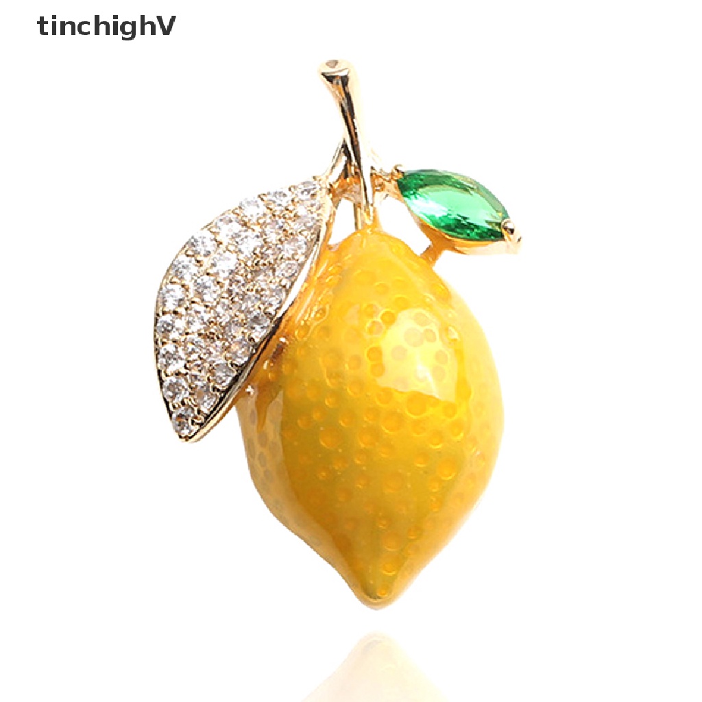 Ghim Cài Áo Hình Quả Chanh Vàng Tráng Men Dành Cho Nữ