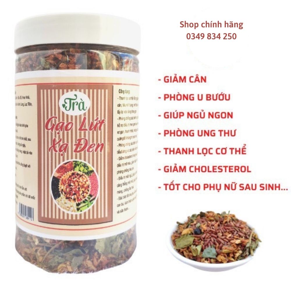 Trà gạo lứt xạ đen giảm cân, trà gạo lứt huyết rồng giảm mỡ bụng , thanh lọc cơ thể, an thần ngủ ngon - GLM