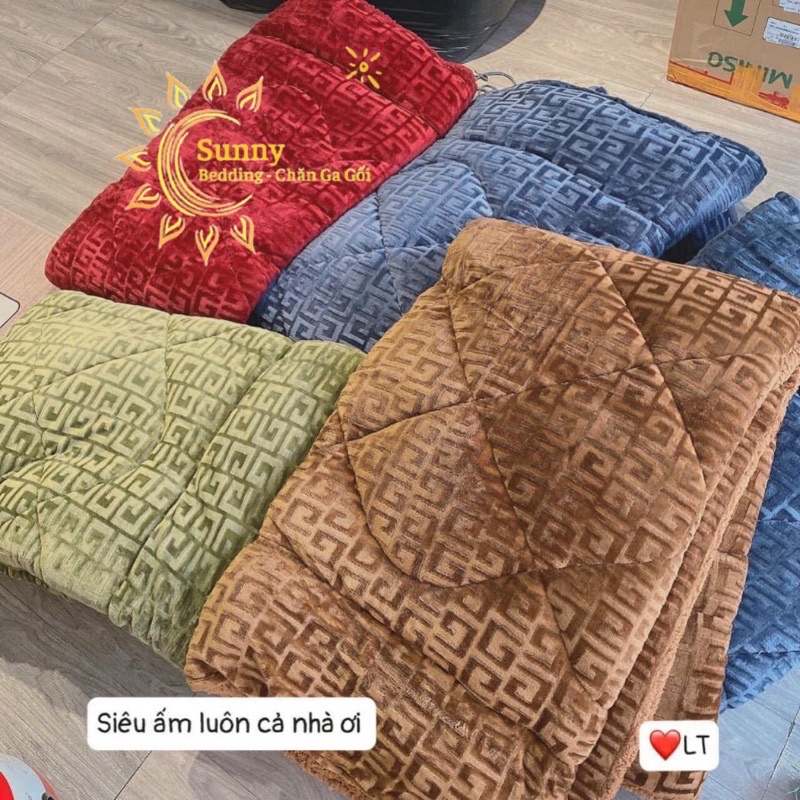 Chăn Lông Cừu Chữ Vạn Sunny Bedding Chăn Đại Hàn Dày 3 lớp