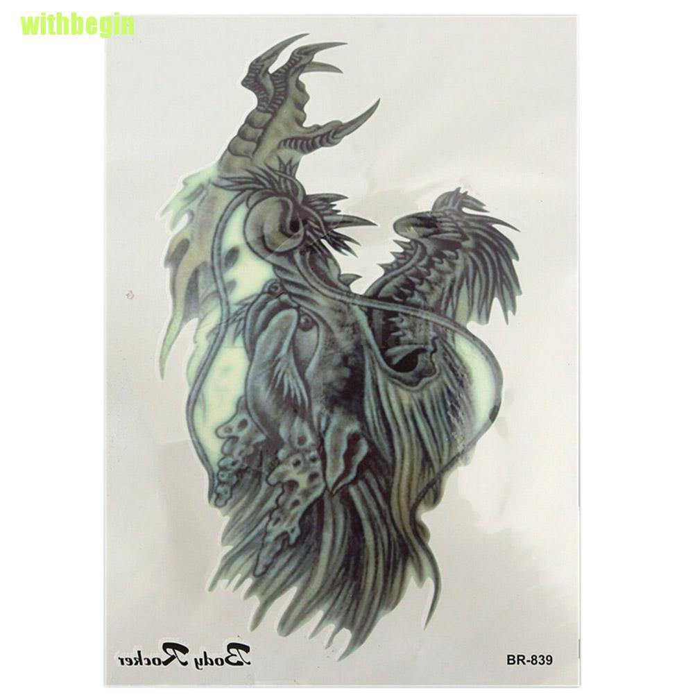 (Hàng Mới Về) Hình Xăm Dán Tạm Thời Hình Đầu Rồng 3d Chống Nước Có Thể Tháo Rời
