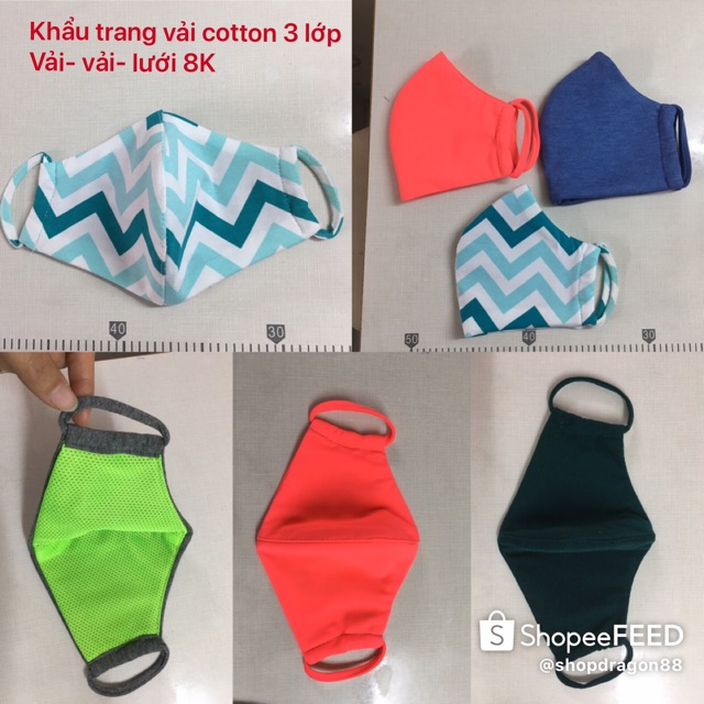 Khẩu trang vải cotton mềm mại thoáng khí