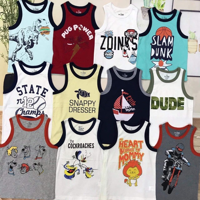 Áo ba lỗ Puzzle cho bé trai