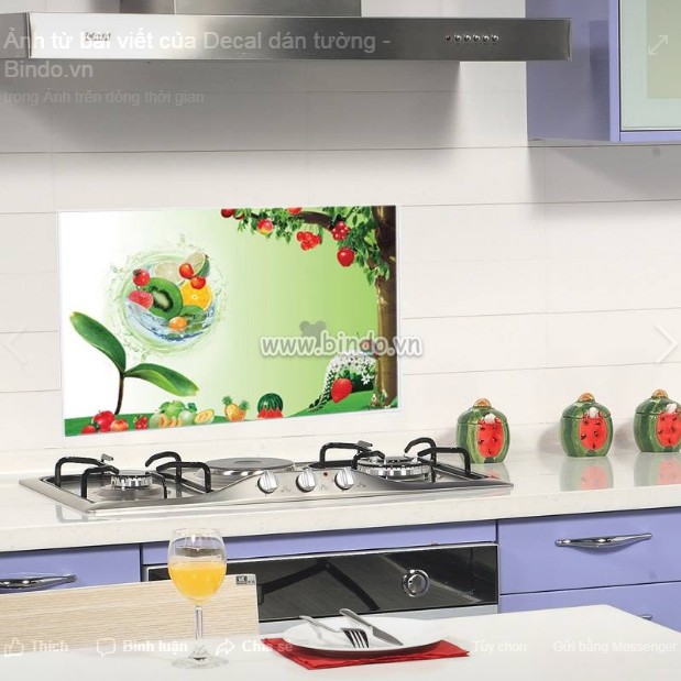Decal dán bếp Nụ Hoa Trái Cây