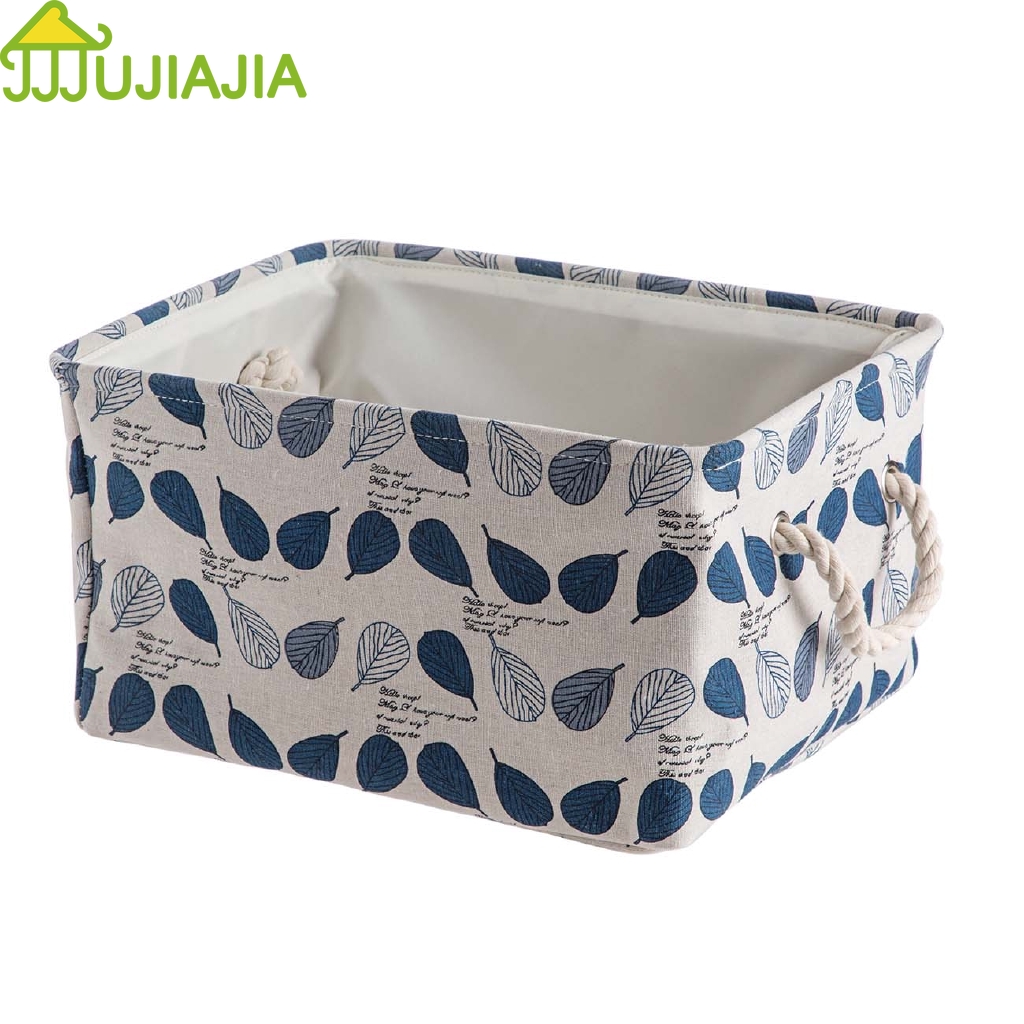 Giỏ Vải Đựng Đồ JUJIAJIA Họa Tiết Lá Xinh Xắn Đa Năng