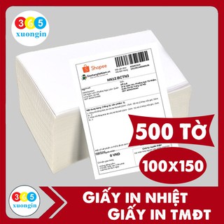 Giấy in nhiệt 365 tự dinh khổ 100x150mm (500 tờ) - In đơn hàng, in bill, hóa đơn chống nước siêu tiện lợi 365