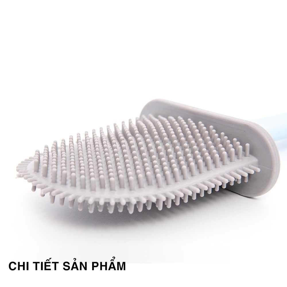 Chổi Cọ Bồn Cầu Silicon, Chổi Cọ Toilet Silicon 2 Đầu Có Ống Cắm Sạch Sẽ Tiện Lợi