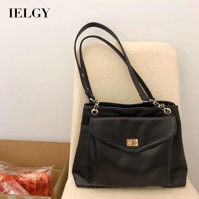 IELGY Thời Trang Túi Đeo Vai Đựng Tài Liệu Cỡ Lớn Màu Đen Dễ Phối Đồ Cho Nữ