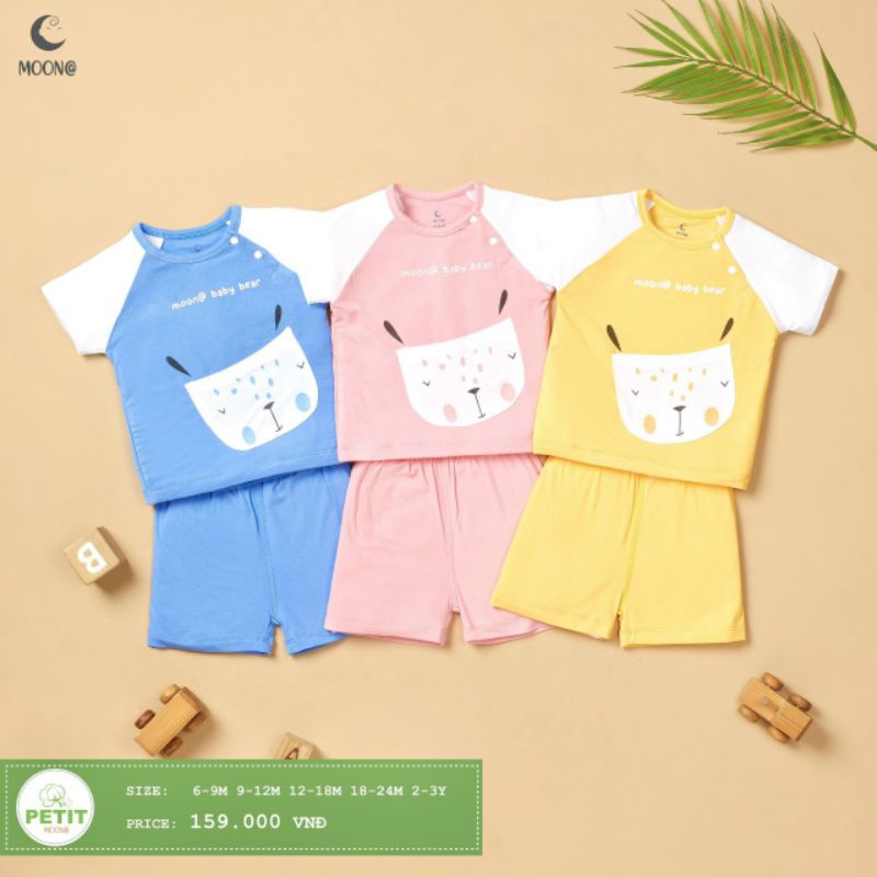 Moon - Bộ cộc cài vai Moon vải sợi tre cho bé 6-17kg