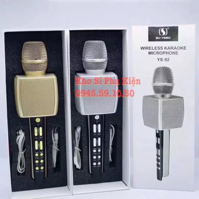 [Mã 159ELSALE hoàn 7% đơn 300K] Micro Karaoke Bluetooth Cao Cấp SU YOSD YS-92 Âm Thanh Cực Vang