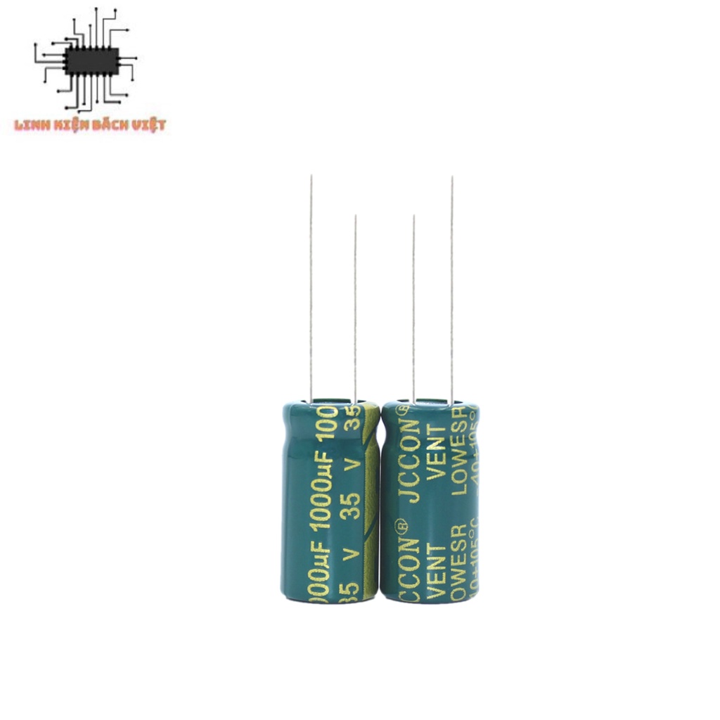 Tụ hóa 35V 1000uF 10x20mm tần số cao chính hãng jccon màu xanh