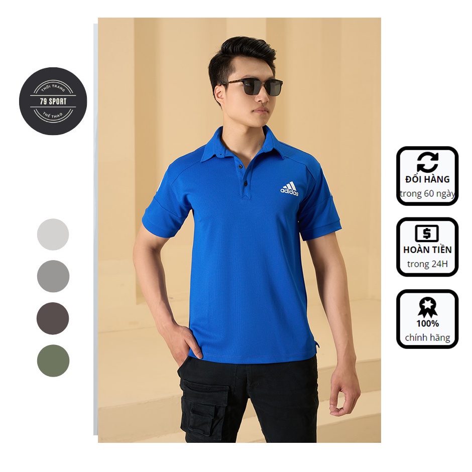 AOPL0002 - Áo phông nam thể thao cổ đức Adidas thoáng mát thấm hút co giãn 79 SPORT